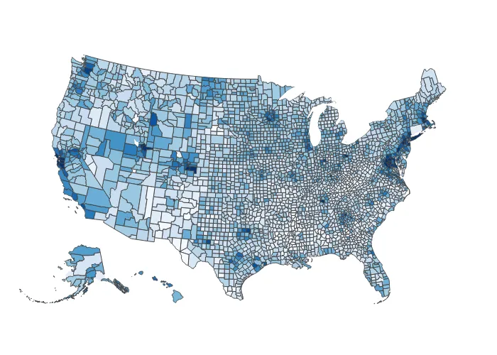 Median Household Income by County