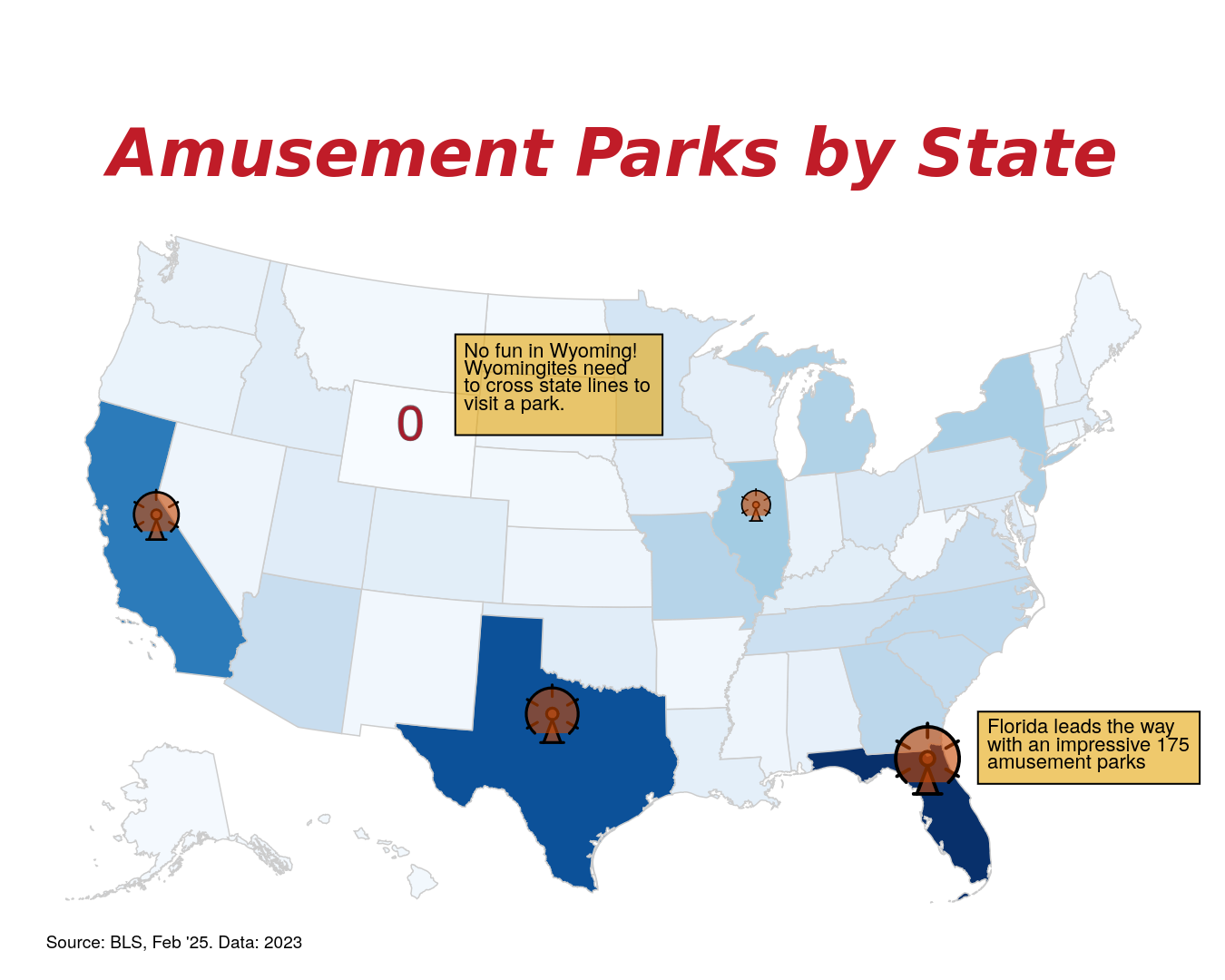 Amusement Parks by State